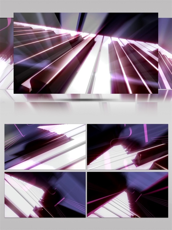 紫色光芒金属琴键高清视频素材