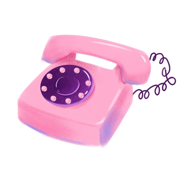 粉色复古电话装饰