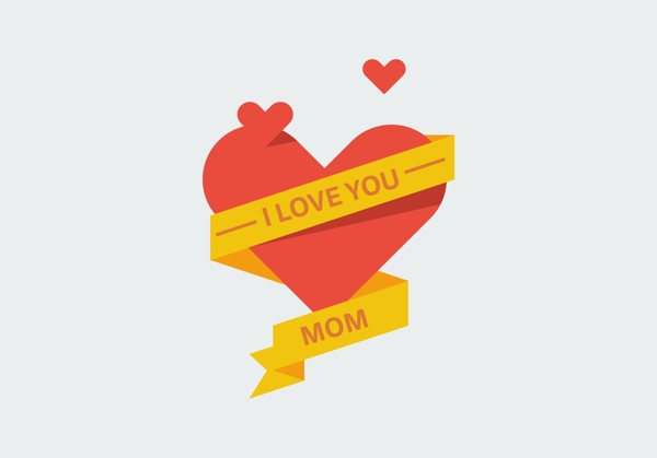 扁平化爱心母亲节图标