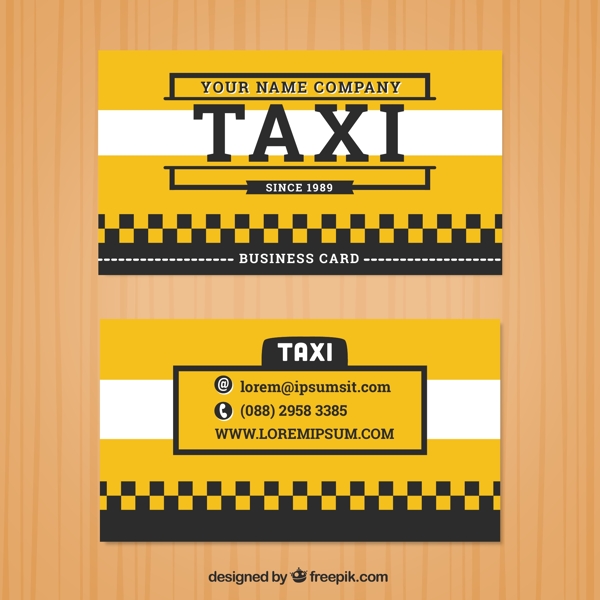 黄色的出租车名片