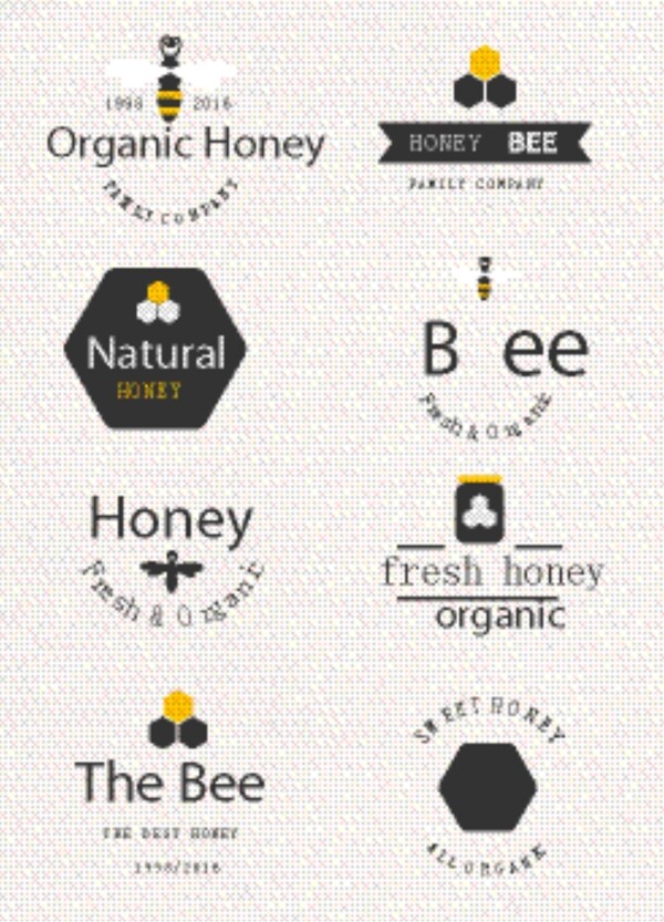黑色蜂蜜艺术字图标