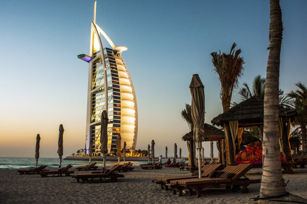 迪拜帆船酒店美丽夜景