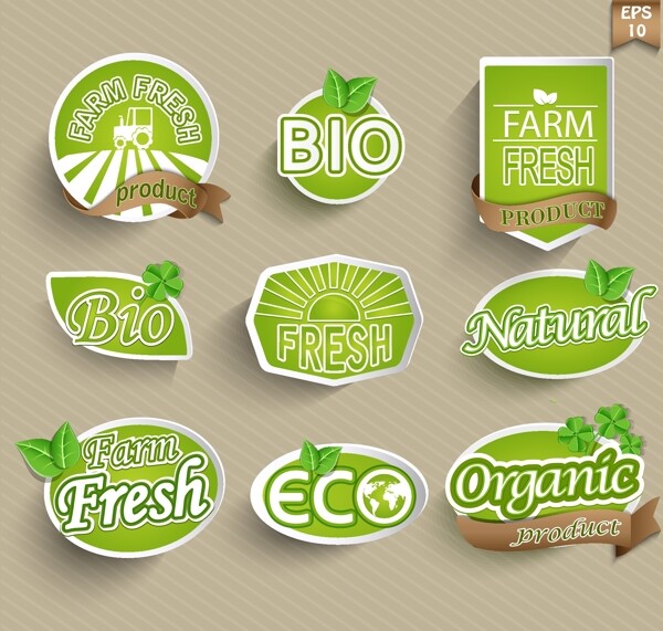 9个农场自然作物销售标签素材图片