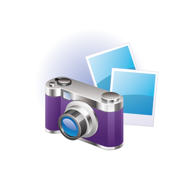 印花矢量图色彩紫色蓝色相机免费素材