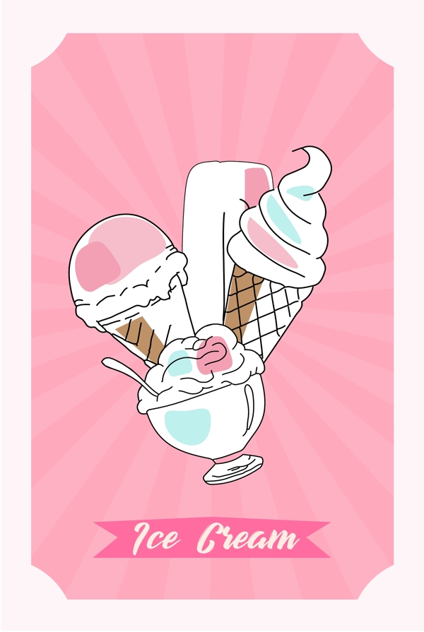 冰淇淋菜单设计传单
