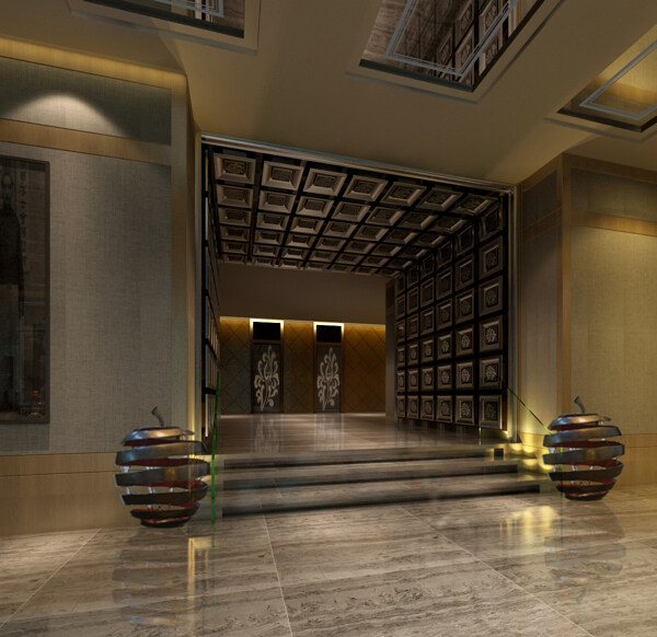 酒店玄关室内设计效果图图片