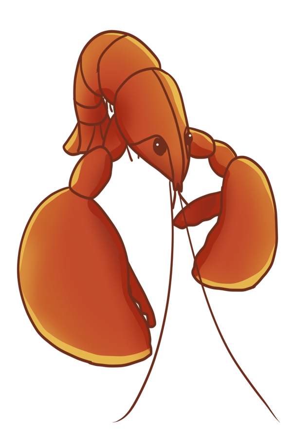 褐色的大龙虾插画