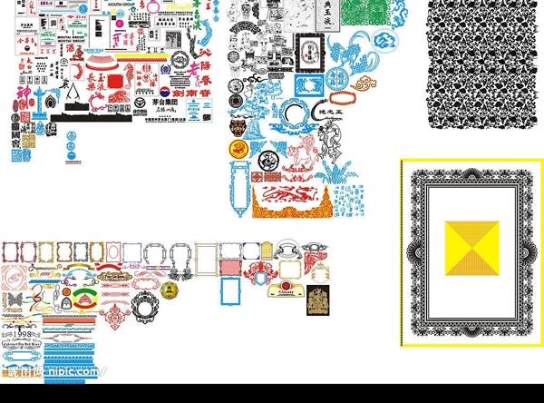 各种标志花边图案文字3