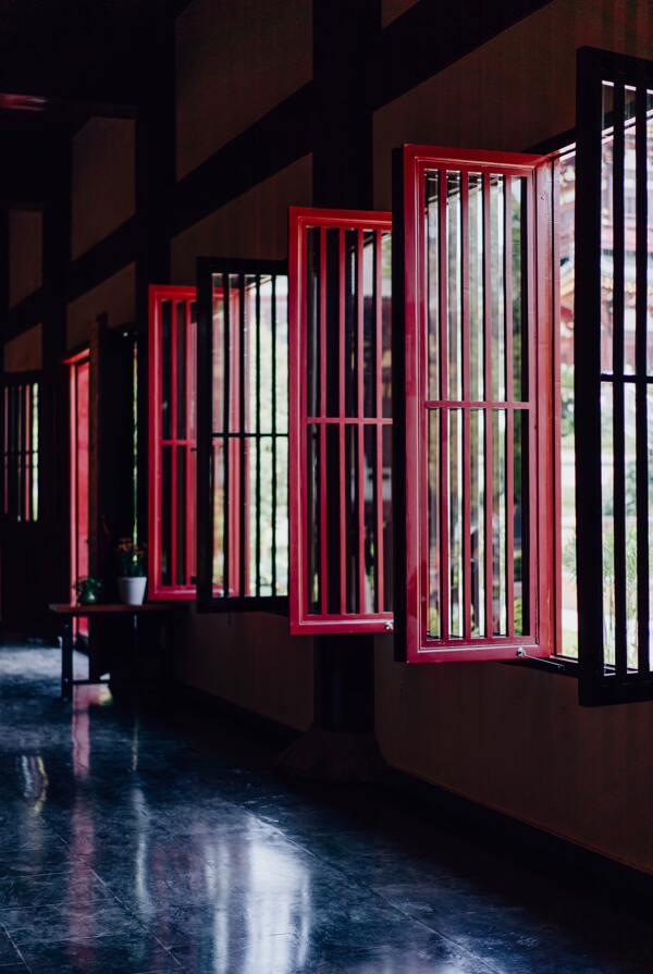 窗户传统木建筑文艺背景素材