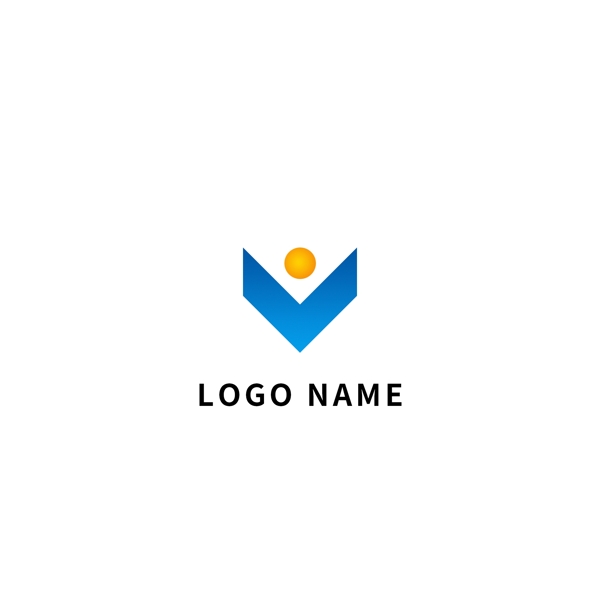 蓝色创意箭头几何商务企业logo