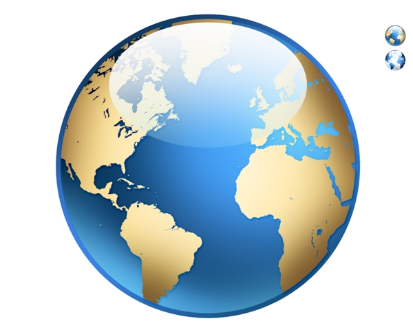 蓝色地球icon图标设计