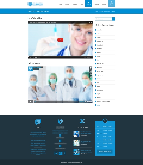 蓝色的企业科技医疗医院网站之视频介绍