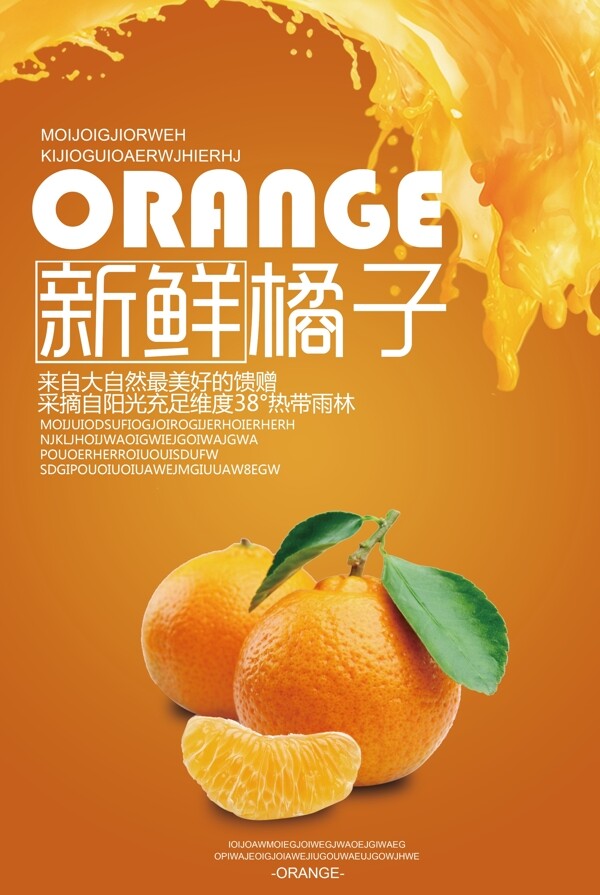 时尚清新水果橘子海报