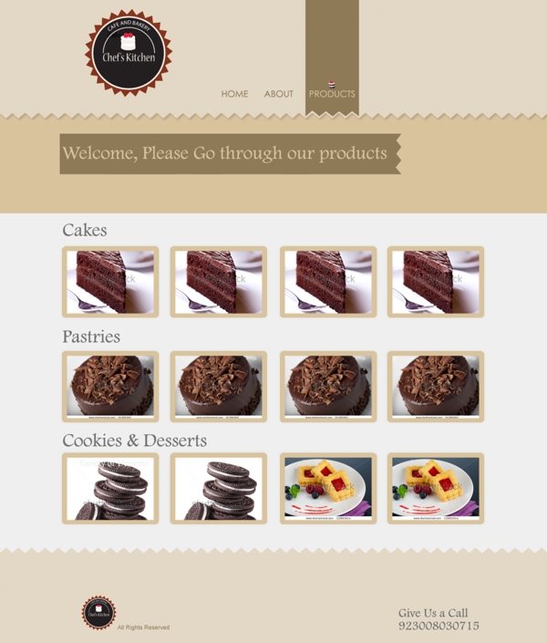 美味的烘焙网站模板PSD