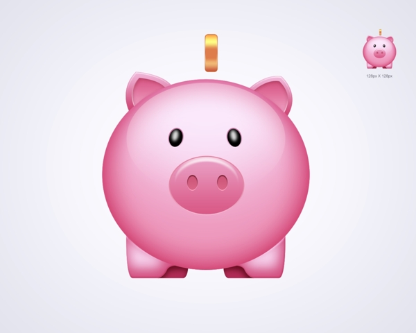 粉色小猪储存罐icon图标