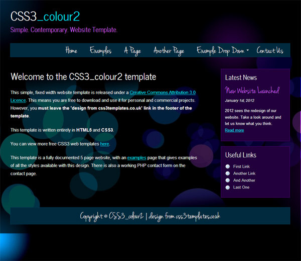 时尚色彩CSS3模板