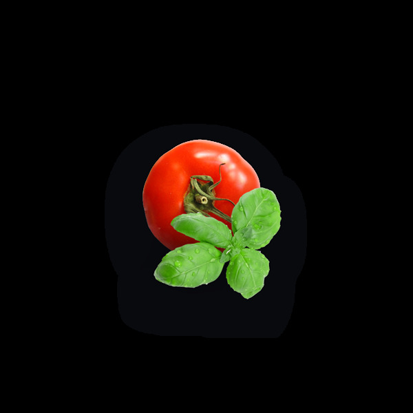 红色番茄绿叶元素