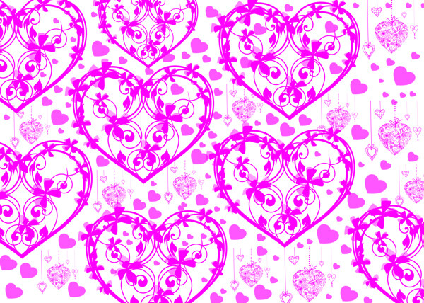 心型花纹粉色图片