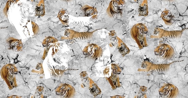 老虎匹布印花动物纹大理石纹理图片