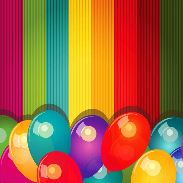彩色条纹气球图片