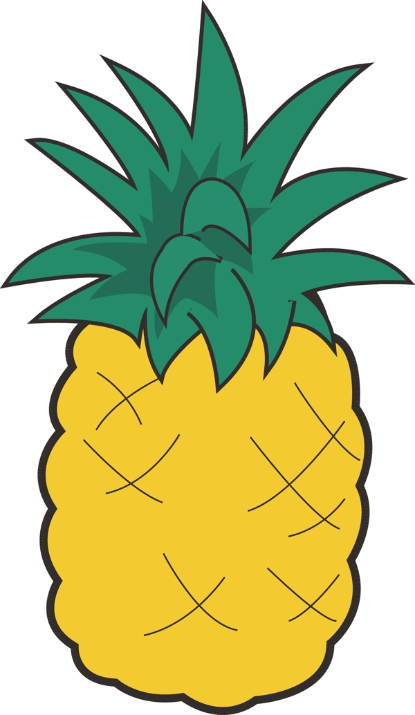 夏季菠萝元素矢量图