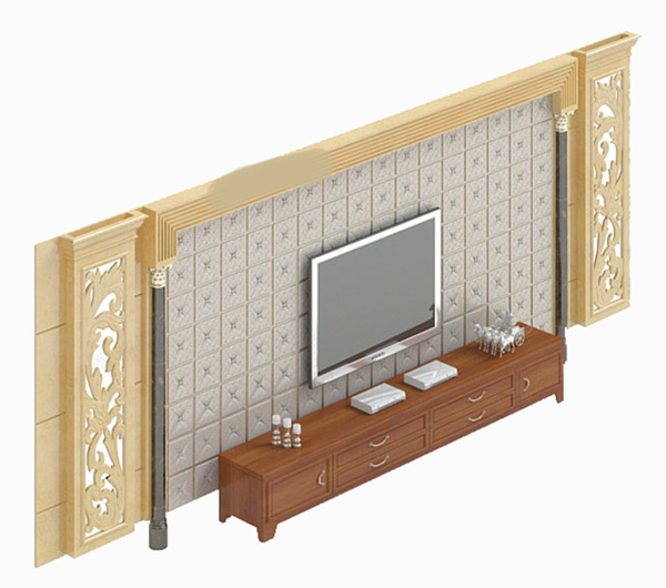 背景墙模型模板下载载电视背景墙模型免费下载