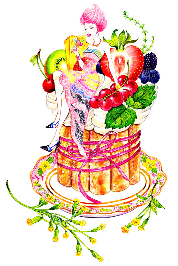 蛋糕花朵女装设计图