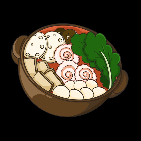 美食食品砂锅卡通