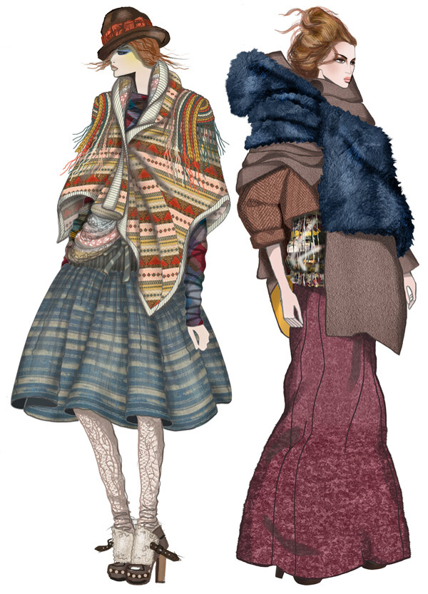 2款冬季裙装设计图