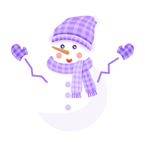 冬季简约卡通雪人装饰元素