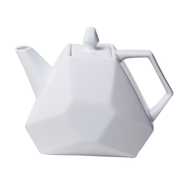 白色创意几何茶壶元素