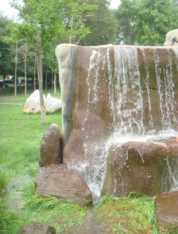 花草树林喷泉喷池园林