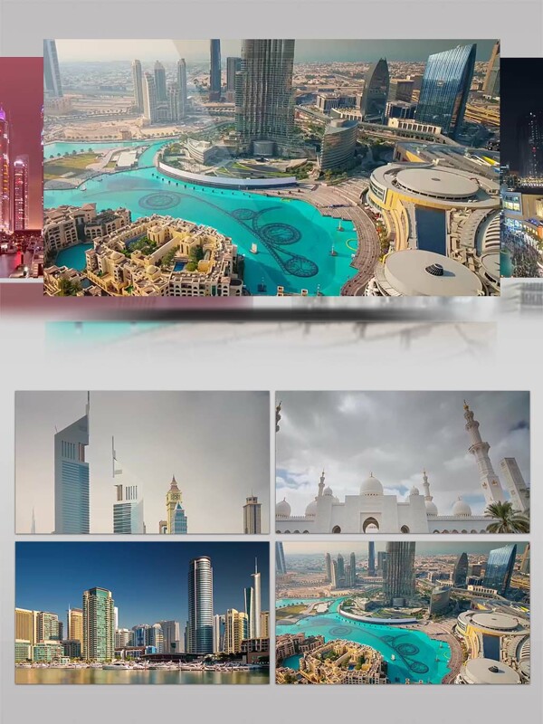 高清延时拍摄迪拜城市宣传视频
