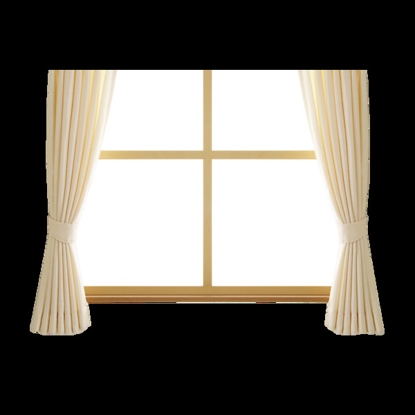 创意窗户窗帘png元素