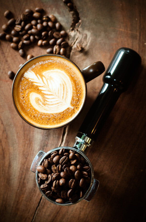咖啡研磨机与花式咖啡图片