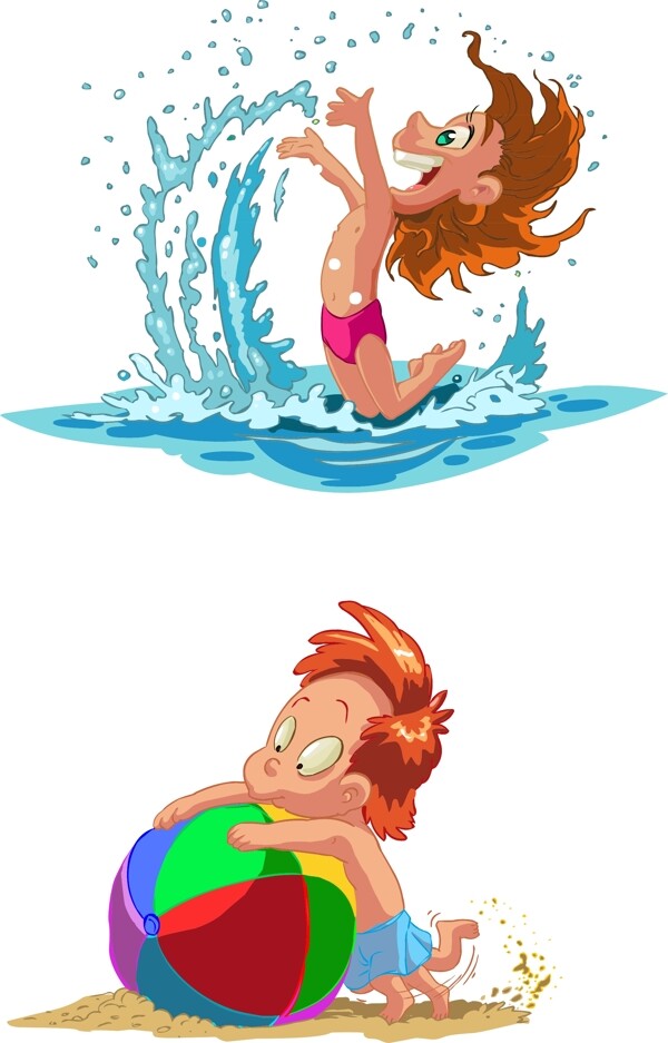 夏季儿童游泳