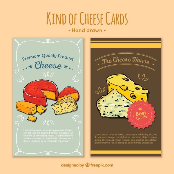 可爱卡片与奶酪插图