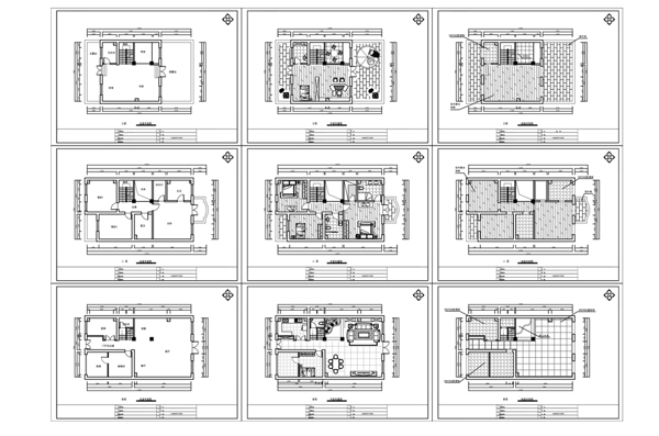 别墅户型欧式风格CAD施工图纸