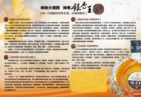 银杏王酒广告宣传单折页