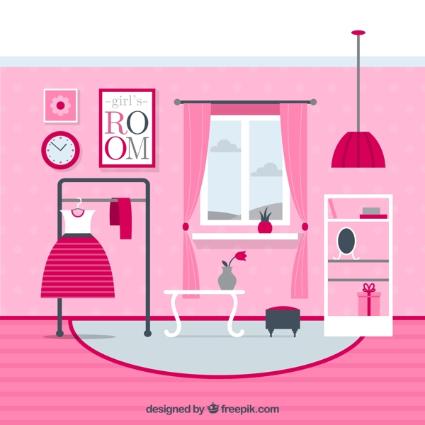 粉红色的卧室设计