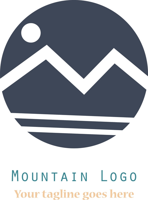 抽象山水标志logo