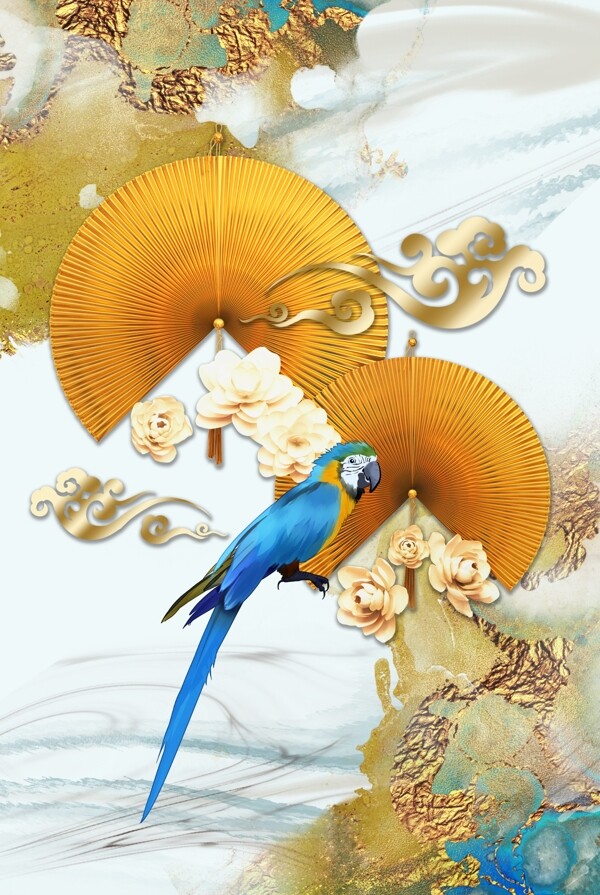 鹦鹉晶瓷装饰画