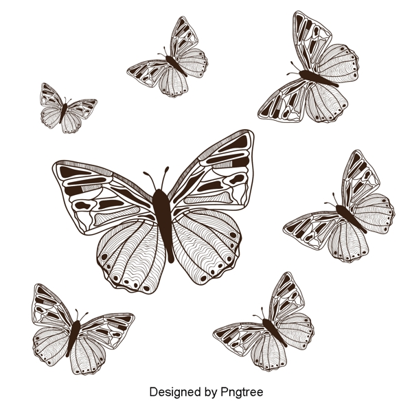 美丽的卡通手绘蝴蝶翅膀