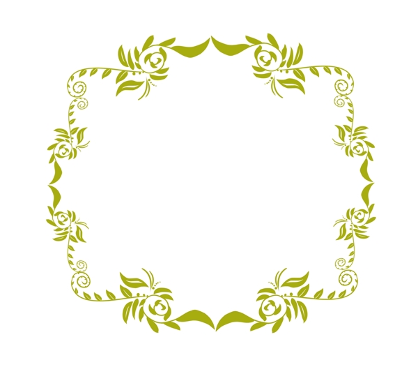 绿色古典花纹边框