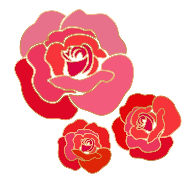 玫瑰花元素图片
