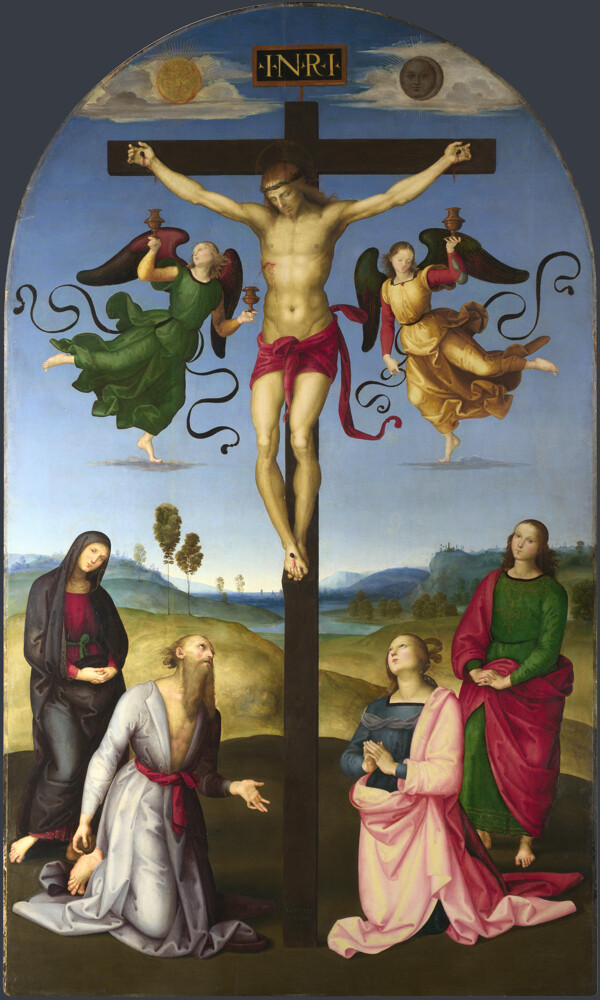 RaphaelTheMondCrucifixion意大利画家拉斐尔Raphael古典人物油画装饰画