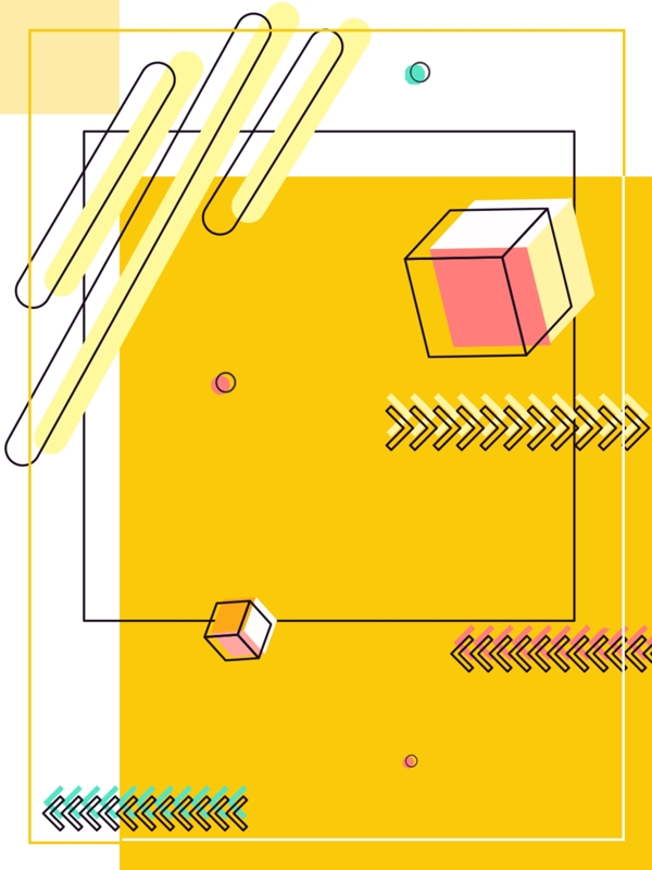 原创不规则几何清新黄色简约背景素材
