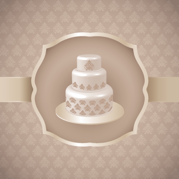 欧式花纹婚纱婚纱蛋糕图片