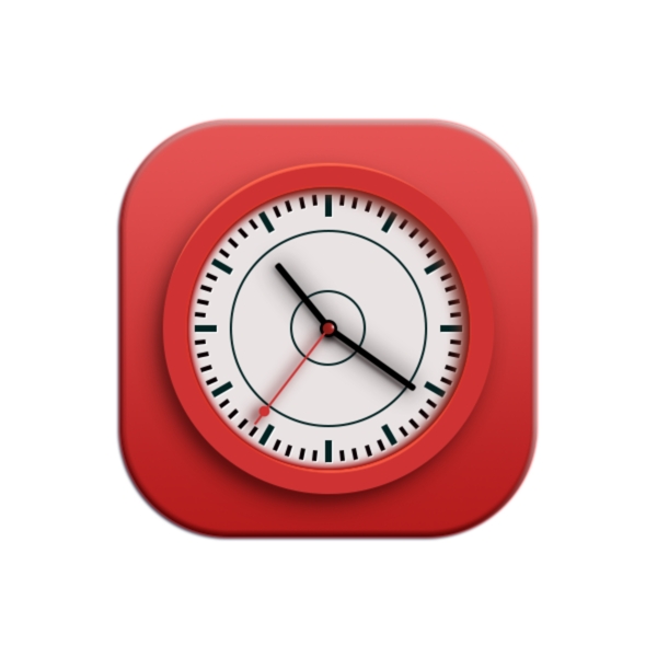 红色写实钟表icon