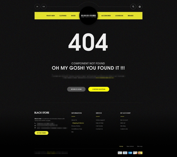 企业电商商城购物网站模板之404错误界面